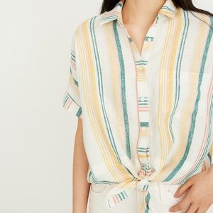Madewell Linen Shirt in Pineapple Stripe XS
